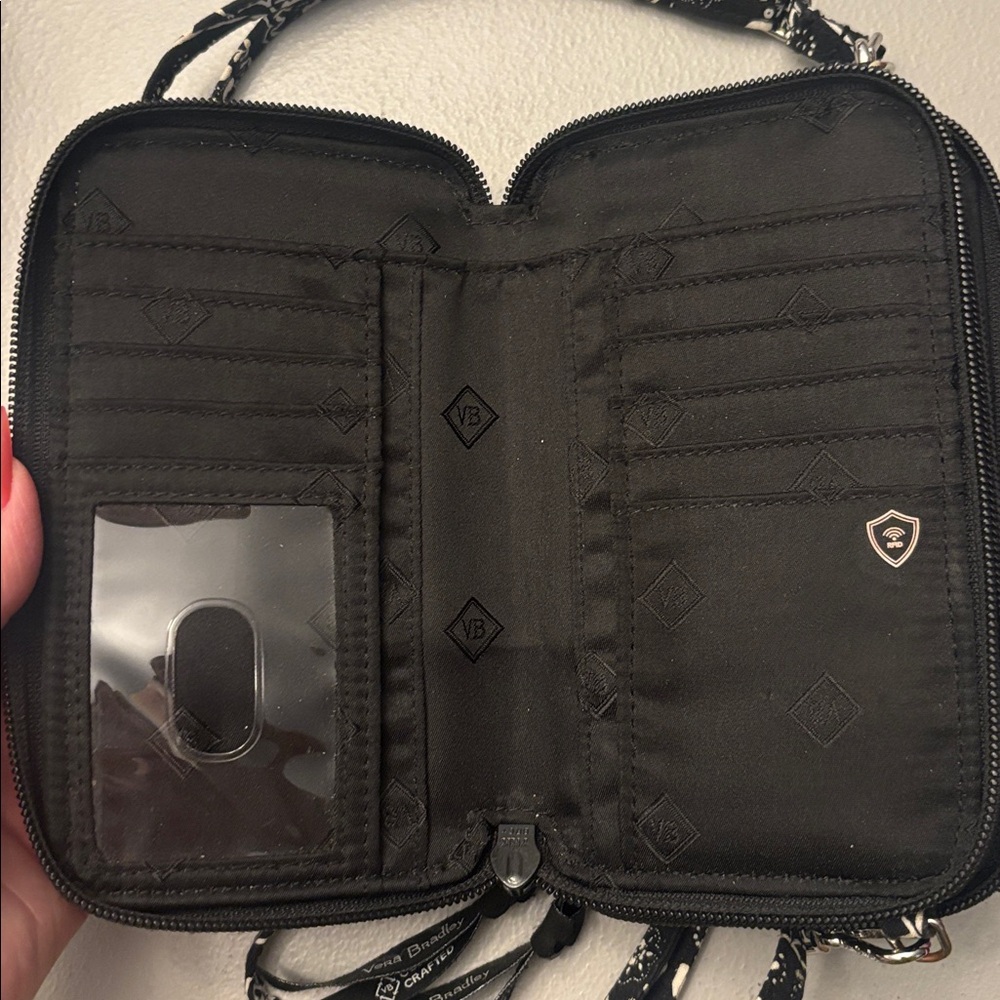 Vera Bradley Black and White Bandana Wallet Purse - Picture 4 of 11
